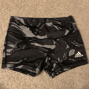 adidas Black & Gray Camo Compression Shorts